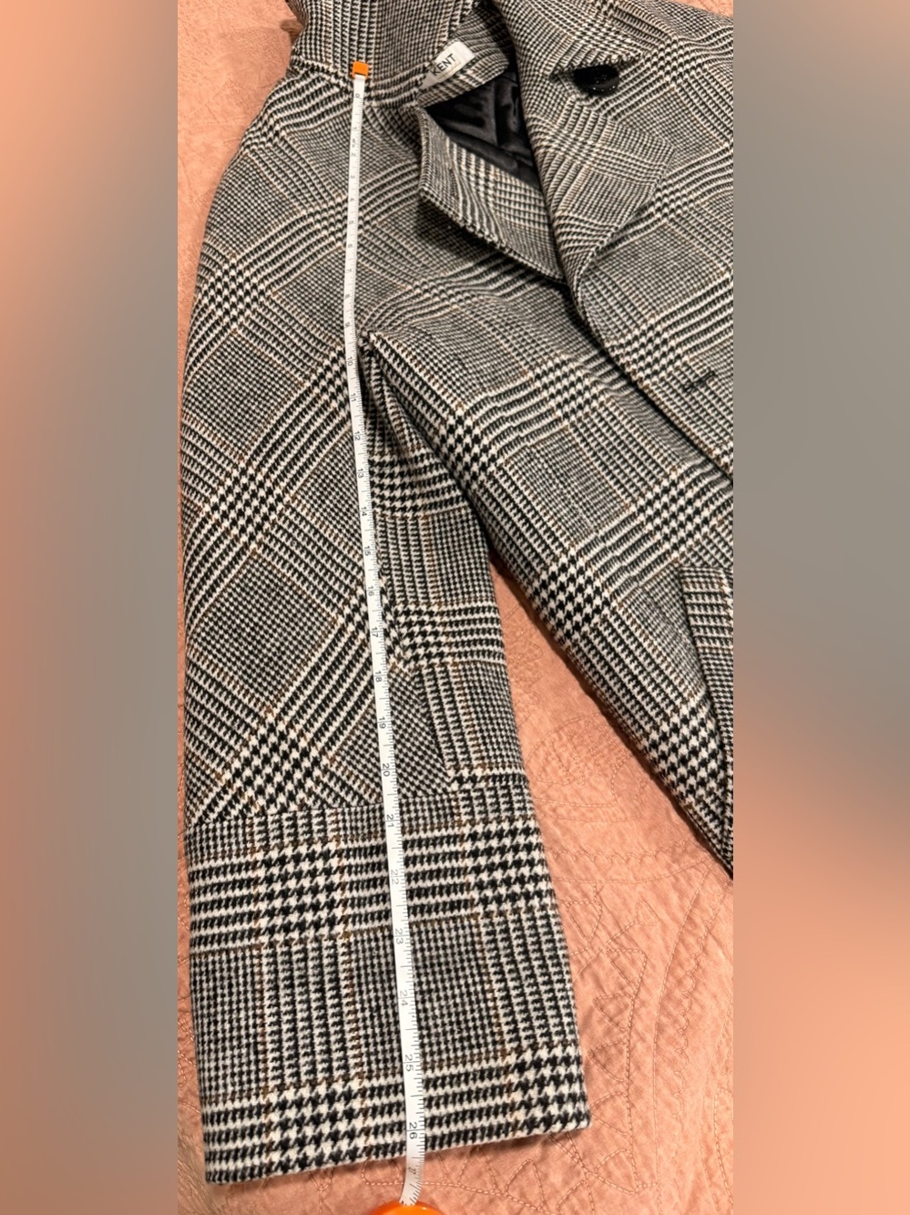 Women's Black and White winter wool  Coat - Picture 11 of 14